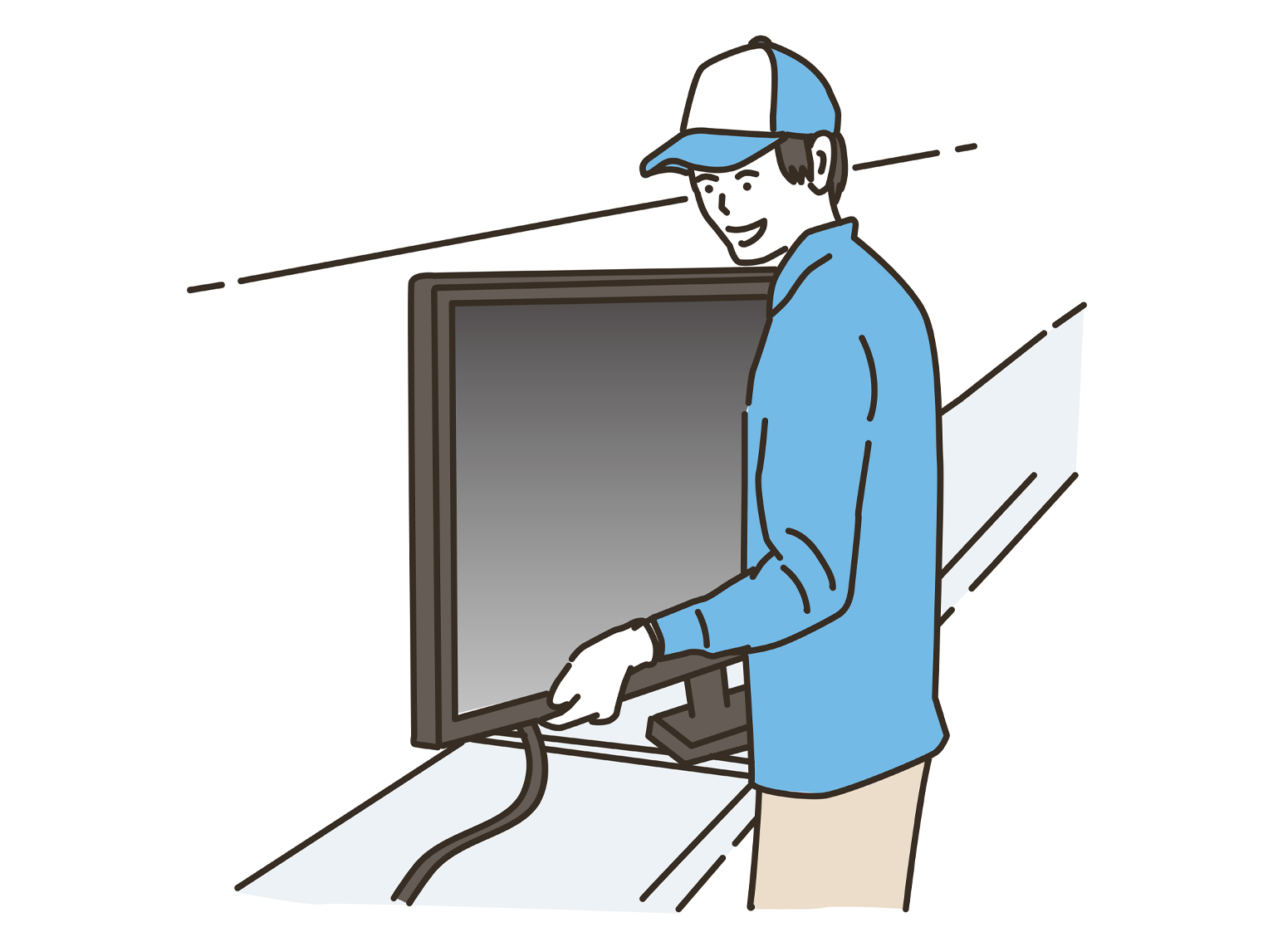 AV機器の設工事関連をサポートするスタッフ